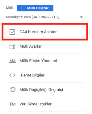 Google analytics 4 kurulum asistanı