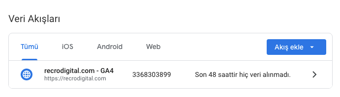 Analytics 4 veri akışları