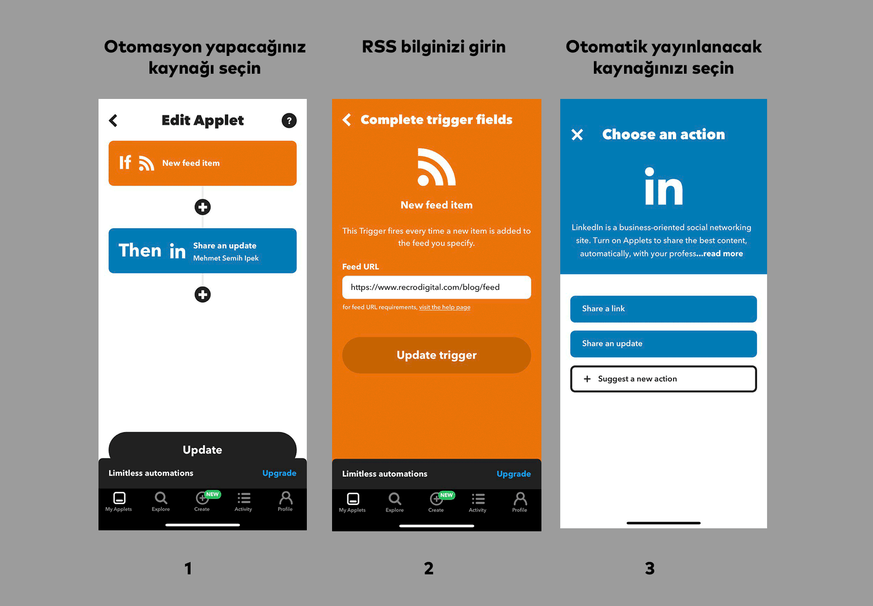 rss ile içerik pazarlaması ve otomasyon, ifttt uygulaması