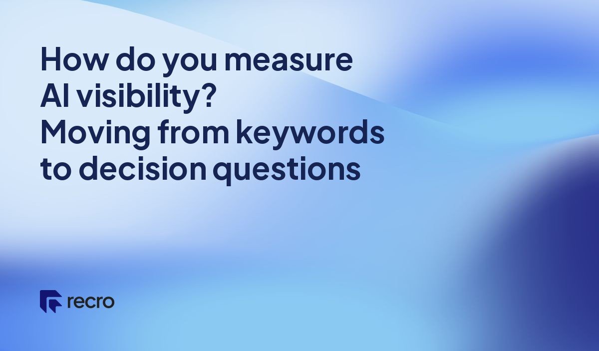 How do you measure AI visibility? Moving from keywords to decision questions