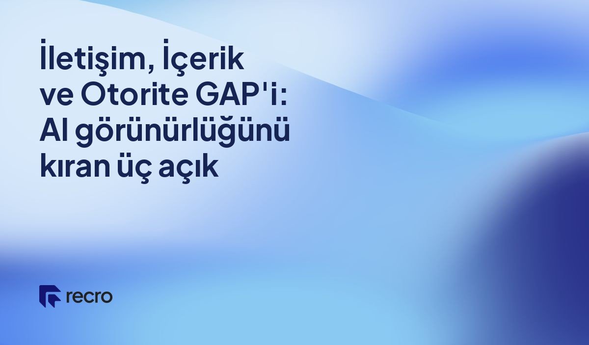 İletişim, İçerik ve Otorite GAP'i: AI görünürlüğünü kıran üç açık