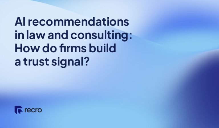 AI recommendations in law and consulting: How do firms build a trust signal?