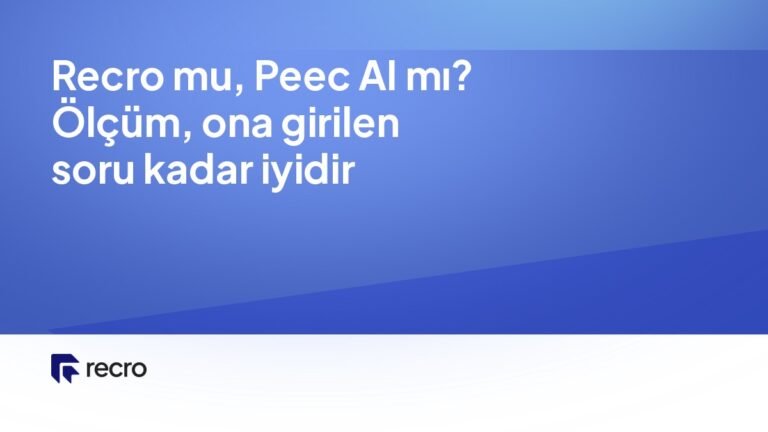 Recro mu, Peec AI mı? Ölçüm, ona girilen soru kadar iyidir