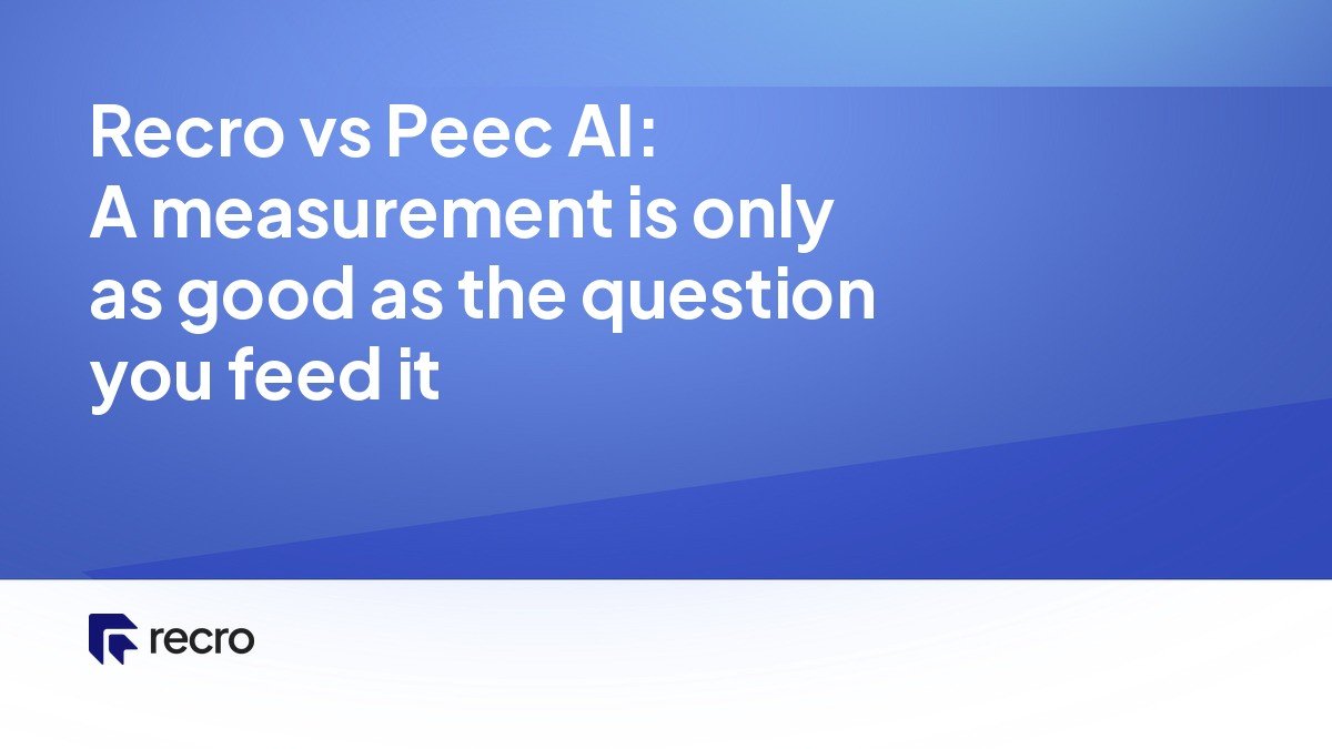 Recro vs Peec AI: A measurement is only as good as the question you feed it